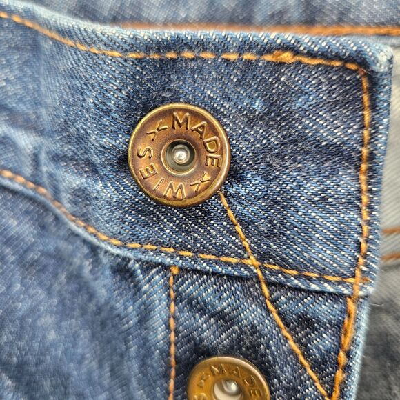 WIES MADE Jeans Sidney Fit 32x32 Button Fly Selvedge Denim Made in USA High Rise - Picture 5 of 12